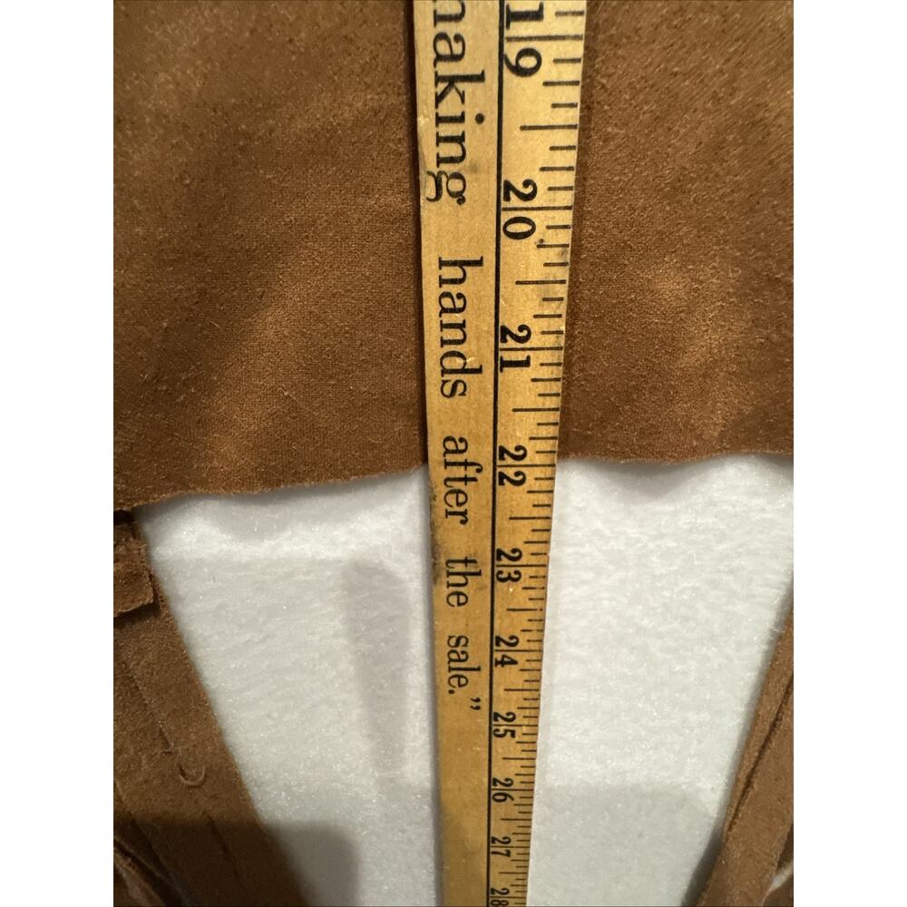 Brown Faux Suede Fringe Vest - Picture 6 of 7